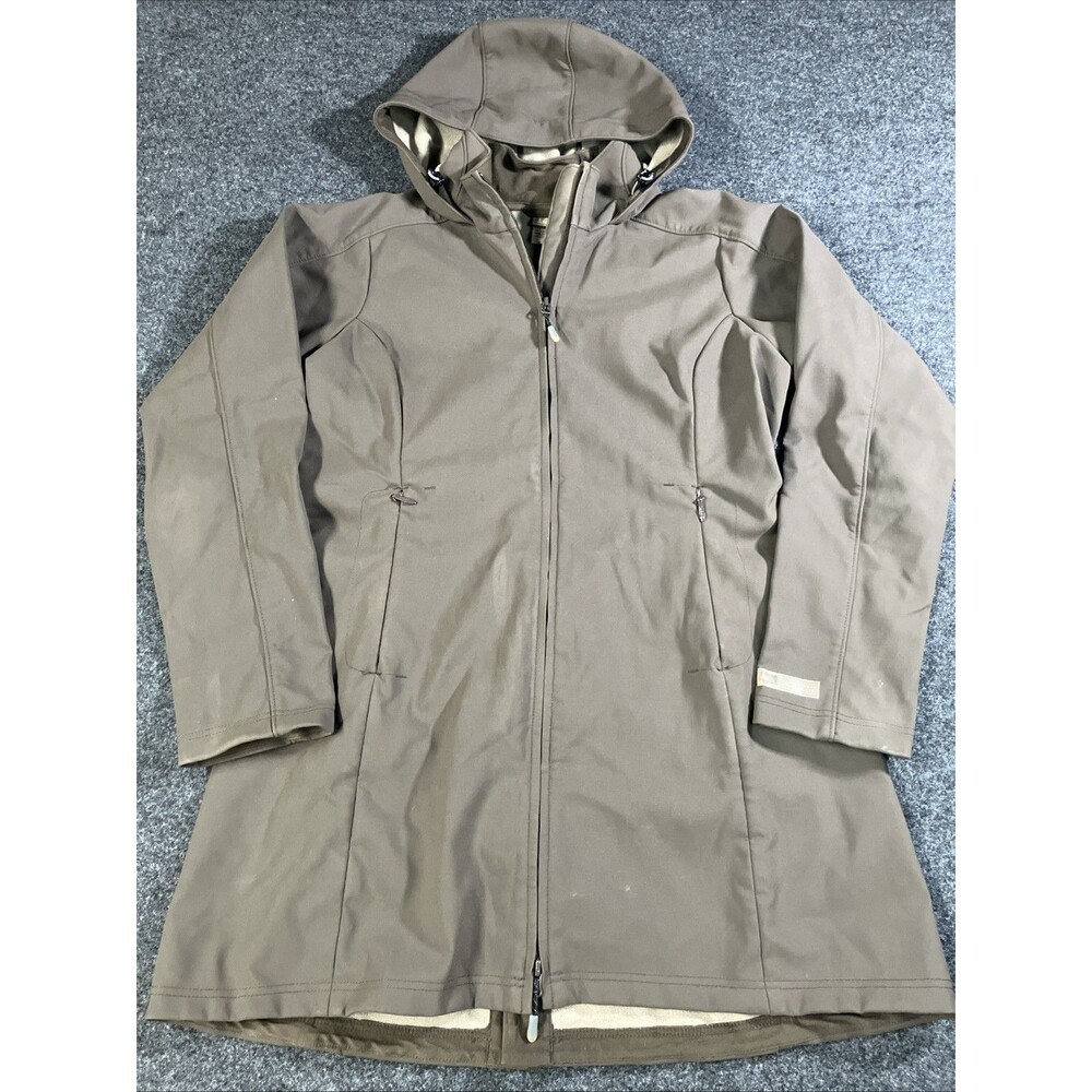 REI Co-op Womens Softshell Fleece Lined Parka Jacket Hooded Long Trench Coat M